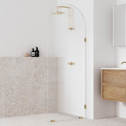 Temple & Webster Blanca Fluted Glass Arch Shower Screen