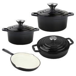 CSKOCHSYSTEME 4 Piece Black Xanten Cast Iron Cookware Set | Temple ...