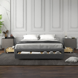 Chiswick Living Grey Palermo Bed Base with Drawers | Temple & Webster