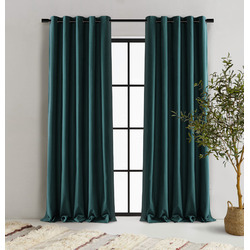 Cadence&Co. Byron Matte Velvet Blockout Eyelet Curtains | Temple & Webster