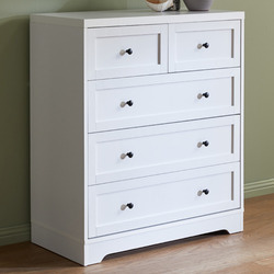 LivingFusion White Aurora 5 Drawer Chest | Temple & Webster