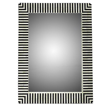 Robson Bone Inlay Wall Mirror Temple Webster Robson Bone Inlay Wall Mirror Temple, Noire Bone Inlay White And Black Side Tablecloth