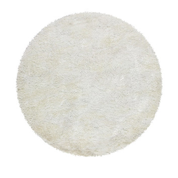 Deluxe Shag White Round Rug | Temple & Webster