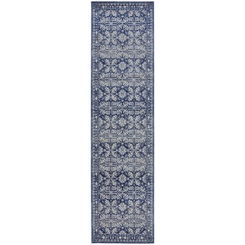 Network Rugs Oxus Navy Power Loomed Modern Runner | Temple & Webster