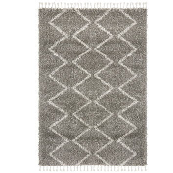 Network Rugs Pebble Grey Buchra Fringed Rug | Temple & Webster