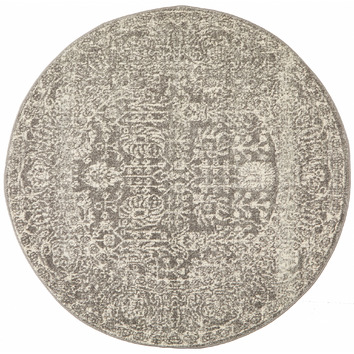 Network Rugs Grey & Round Art Moderne Lalique Rug | Temple & Webster