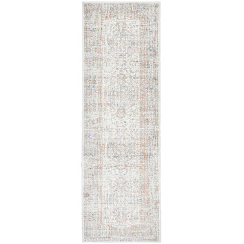 Network Rugs Silver & Peach Vintage Look Celina Runner | Temple & Webster