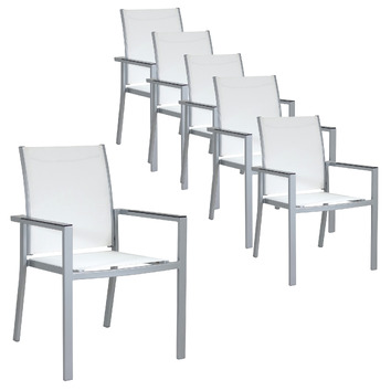 Portsea Aluminium Outdoor Sling Dining Chairs | Temple & Webster