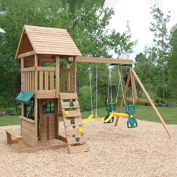 play house with slide and swing