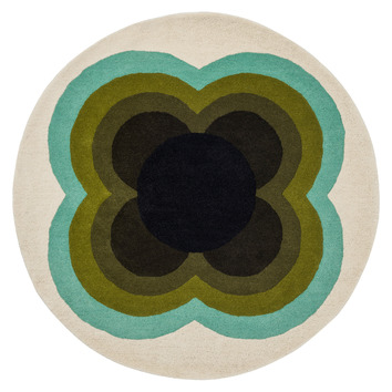 Sunflower Hand-Tufted Pure New Wool Round Rug | Temple & Webster