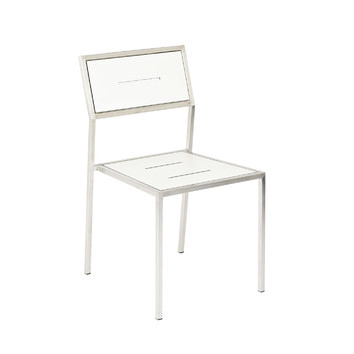 white frame dining chairs