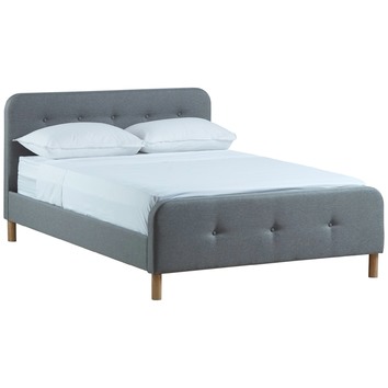 Evergreen Home Light Grey Zandra Fabric Bedframe | Temple & Webster