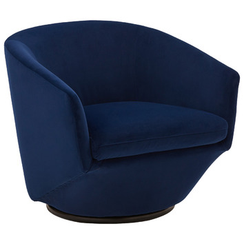 blue swivel club chair