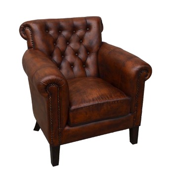 The Decor Store Chocolate Leather Arm Chair | Temple & Webster