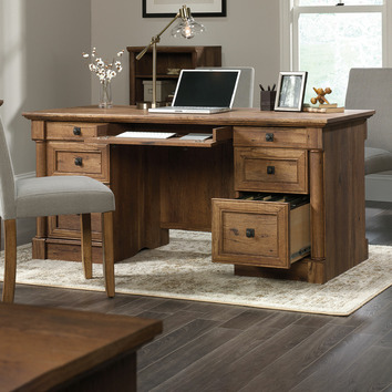 South West Living Vintage Oak Palladia Executive Desk | Temple & Webster