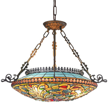 TiffanyPieces Peacock Feather Kensington Pendant Light | Temple & Webster