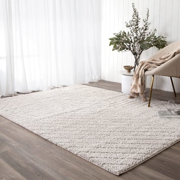 Behag Open Rug Lifestyle Floors Beige Elara Shag Area Rug | Temple & Webster