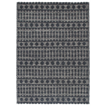 Lifestyle Floors Dark Grey Nordic-Style Flat Weave Wool-Blend Rug ...