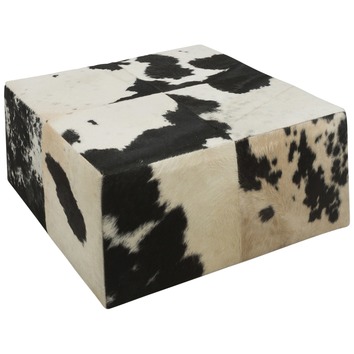 Black & White Square Block Cowhide Coffee Table | Temple & Webster