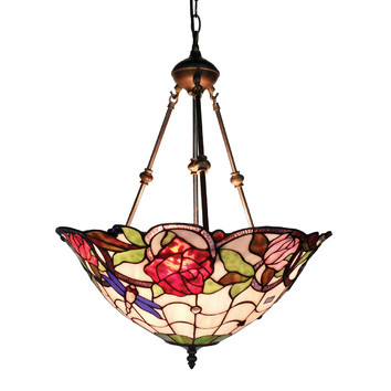 LunessaLighting Rose Stained Glass Pendant Light | Temple & Webster