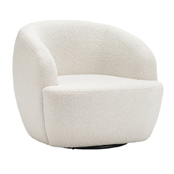 Continental Designs Cream Cuddle Swivel Boucle Armchair | Temple & Webster