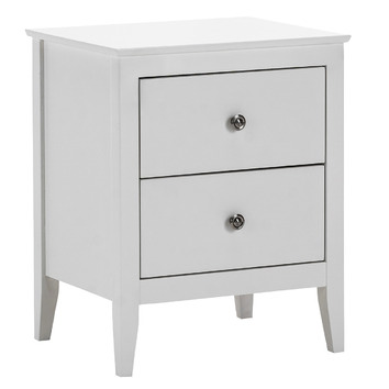 Continental Designs White Avana 2 Drawer Bedside Table | Temple & Webster