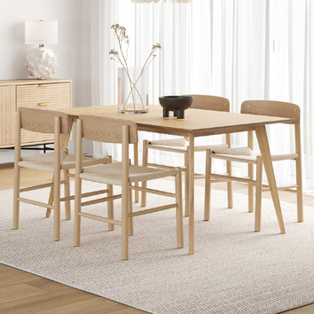 4 Seater Griffin Rectangular Dining Table & Chair Set | Temple & Webster