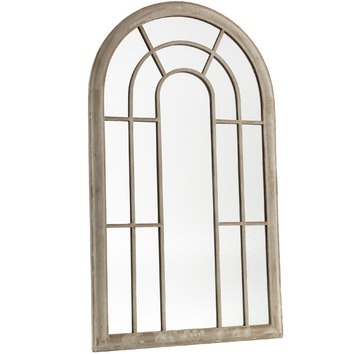 Cast Iron Outdoor Large Garden Arched Window Mirror | Temple & Webster