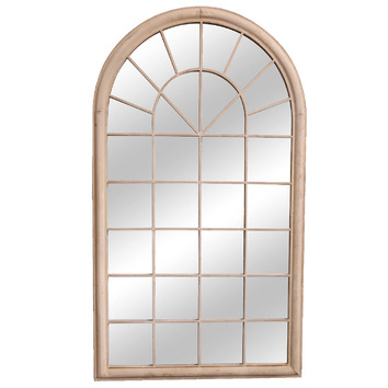 Cast Iron Outdoor Extra Large Garden, Wooden Arch Window Mirror