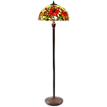 Lily Glass Tiffany Style Floor Lamp Temple Webster