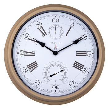 Boyle 40.5cm Brown NeXtime Hyacinth Outdoor Wall Clock | Temple & Webster