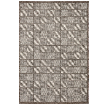 Atlas Flooring Grey Chequered Verandah Outdoor Rug | Temple & Webster