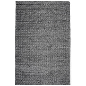 Grey Vail Solid Wool Rug | Temple & Webster