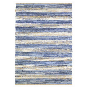 Jen Reed Bathroom Area Rug Denim Reed Hand-Loomed Cotton & Jute Rug | Temple & Webster