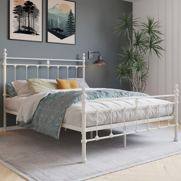 Rawson & Co White Modern Classic Valarie Steel Bed Frame | Temple & Webster