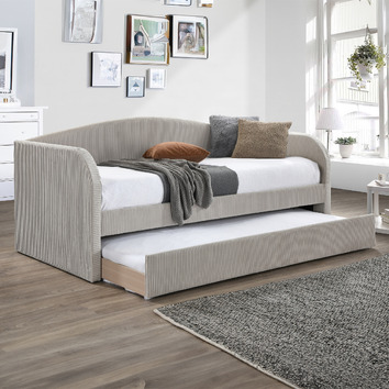 Esther Velvet Single Daybed With Trundle | Temple & Webster