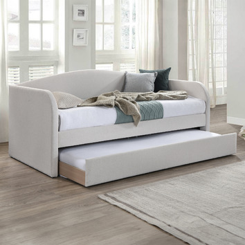 Natural Esther Single Daybed With Trundle | Temple & Webster