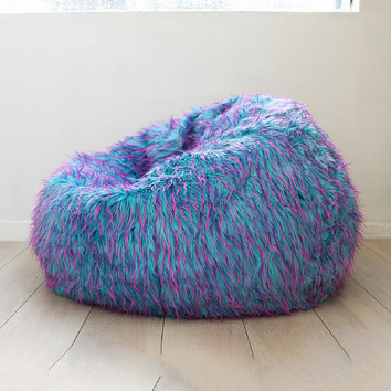 rainbow fluffy bean bag