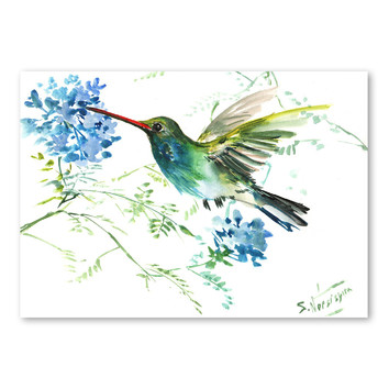 StateStudio Hummingbird With Flowers Wall Art | Temple & Webster