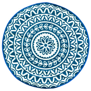 Home & Lifestyle Floral Indoor/Outdoor Round Rug | Temple & Webster