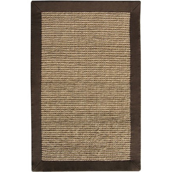 Aria Mats Coir Cotton Border Chocolate Rug | Temple & Webster