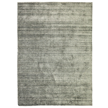 Grey Hand-Knotted Bamboo Silk & Wool Rug | Temple & Webster