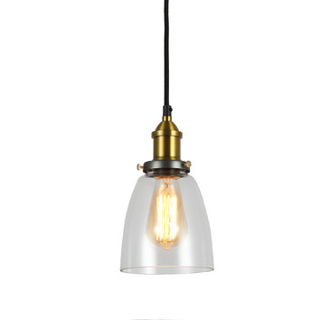 Observatory Lighting Clear Glass Cloche Filament Pendant Light | Temple ...