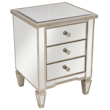 Elegant Designs Sara Ribbed 3 Drawer Bedside Table | Temple & Webster