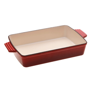 Black Cherry Red 30cm Cast Iron Baking Dish | Temple & Webster