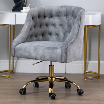 silver velvet office chair