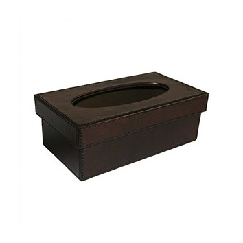 Kundra Dark Leather Tissue Box & Reviews  Temple & Webster