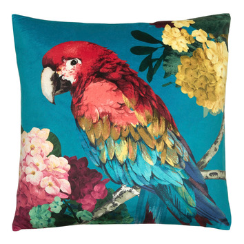 Parrot Chintz Velvet Cushion | Temple & Webster