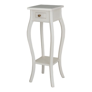 La Verde White 1 Drawer Plant Stand | Temple & Webster