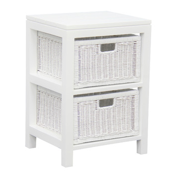 LaVerde 2 Drawer Rattan Bedside Table | Temple & Webster